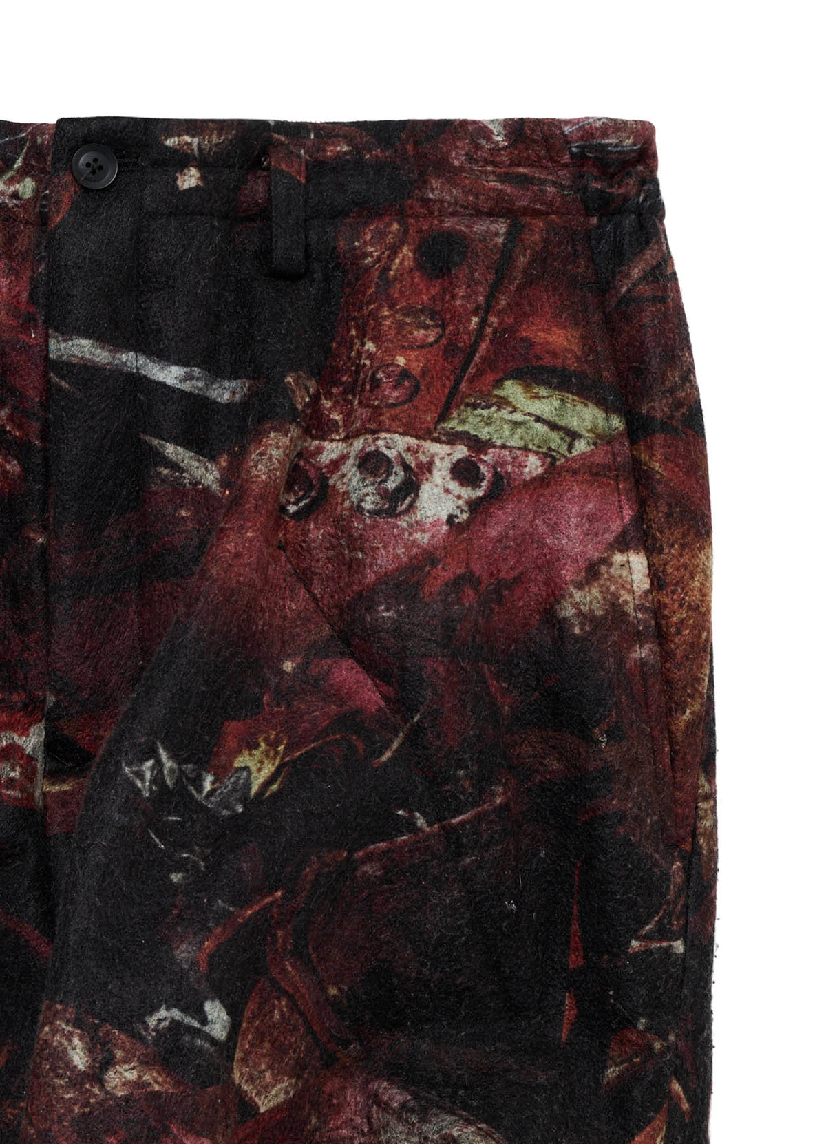 <PIECE UNIQUE>GABARDINE RUST KNEE PANEL PRINT PANTS