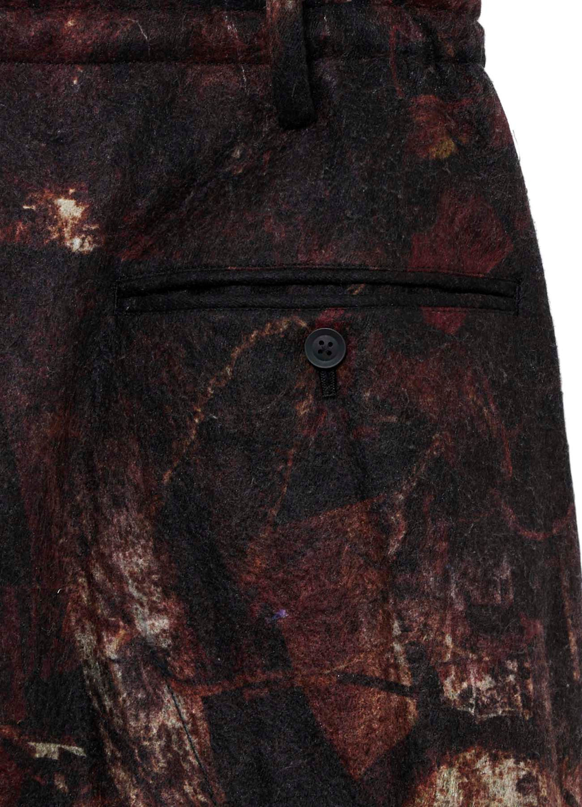<PIECE UNIQUE>GABARDINE RUST KNEE PANEL PRINT PANTS
