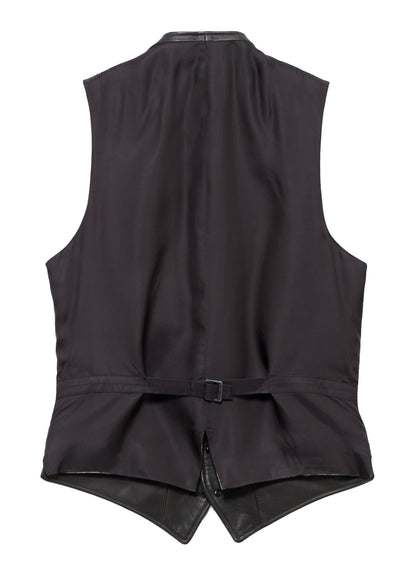 <PIECE UNIQUE>SOFT COW GREY 6B LEATHER VEST