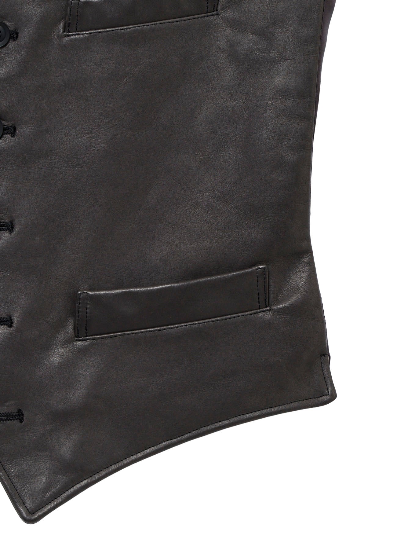 SOFT COW GREY 6B LEATHER VEST – THE SHOP YOHJI YAMAMOTO