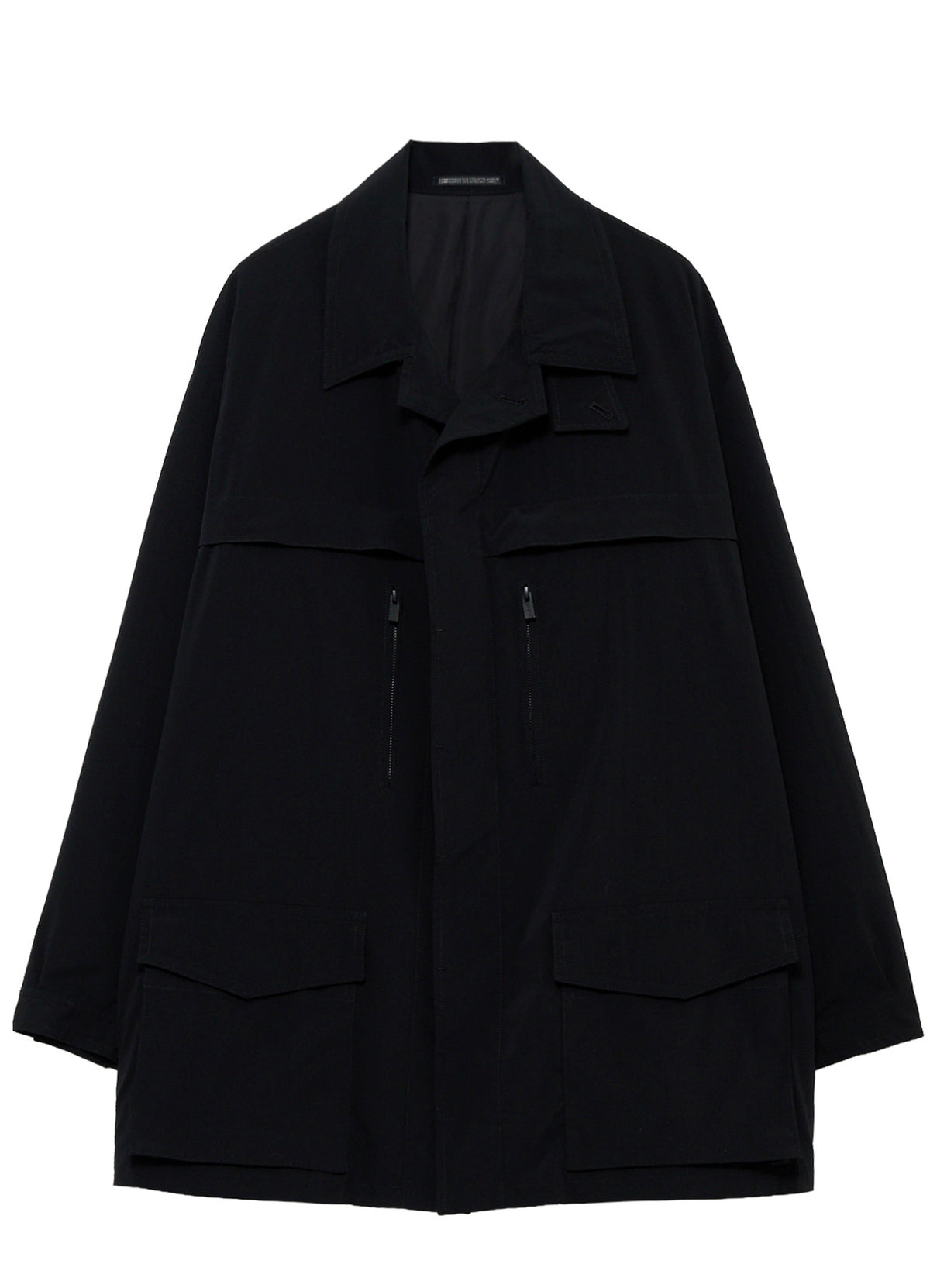 <PIECE UNIQUE>PE TAFFETA YOKE CHIN TAB BLOUSON