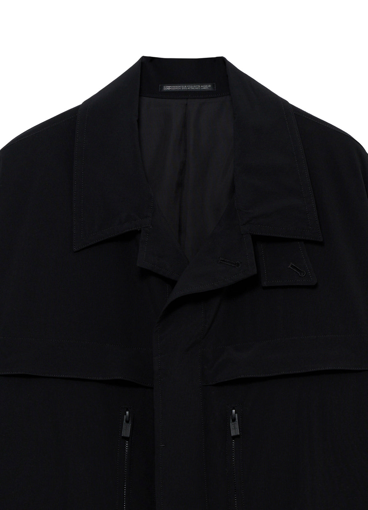 <PIECE UNIQUE>PE TAFFETA YOKE CHIN TAB BLOUSON