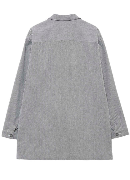 <PIECE UNIQUE>10S YARN DYED HICKORY OPEN SHIRT BLOUSON