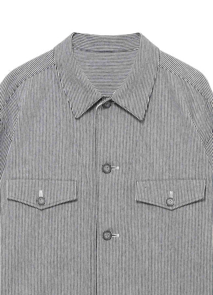 <PIECE UNIQUE>10S YARN DYED HICKORY OPEN SHIRT BLOUSON