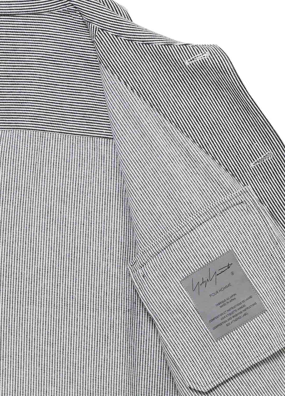<PIECE UNIQUE>10S YARN DYED HICKORY OPEN SHIRT BLOUSON