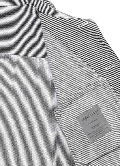 <PIECE UNIQUE>10S YARN DYED HICKORY OPEN SHIRT BLOUSON