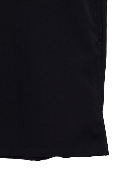 WOOL GABARDINE OPEN COLLAR FRONT SHOULDER BLOUSE
