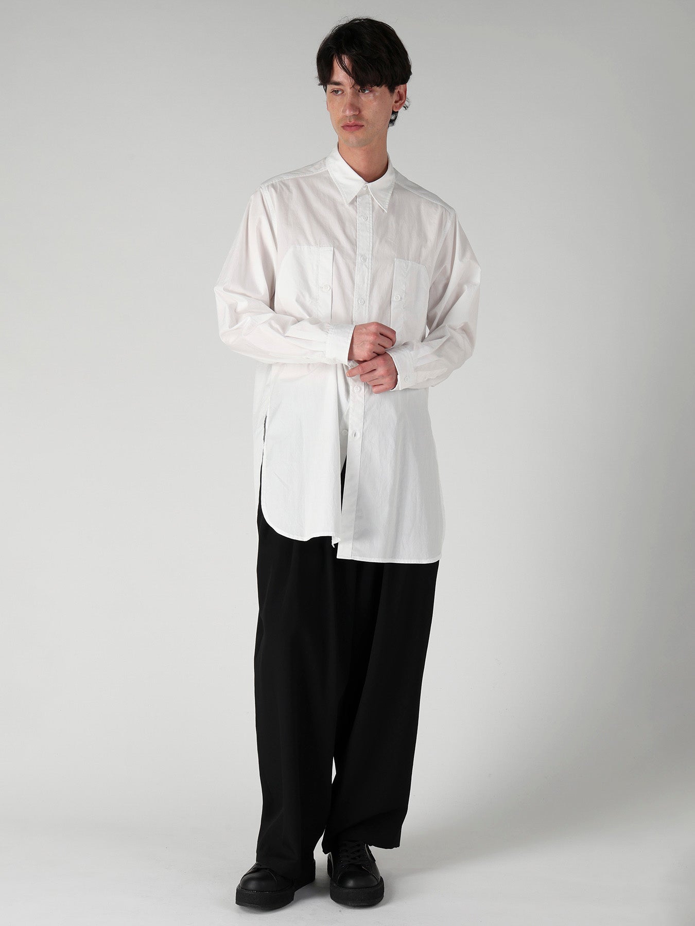 CHAIN STITCH BROAD ROUND HEM BLOUSE