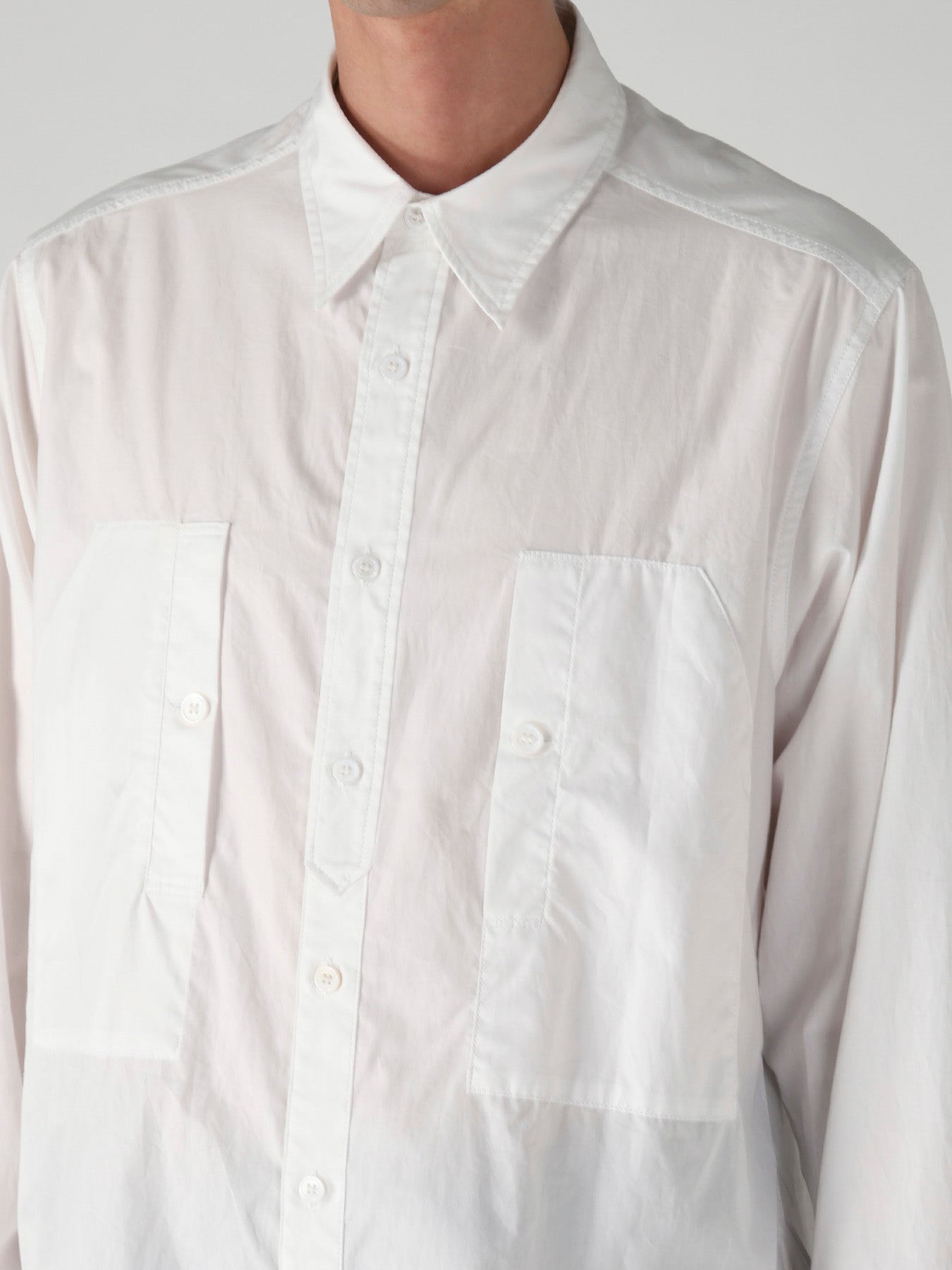 CHAIN STITCH BROAD ROUND HEM BLOUSE