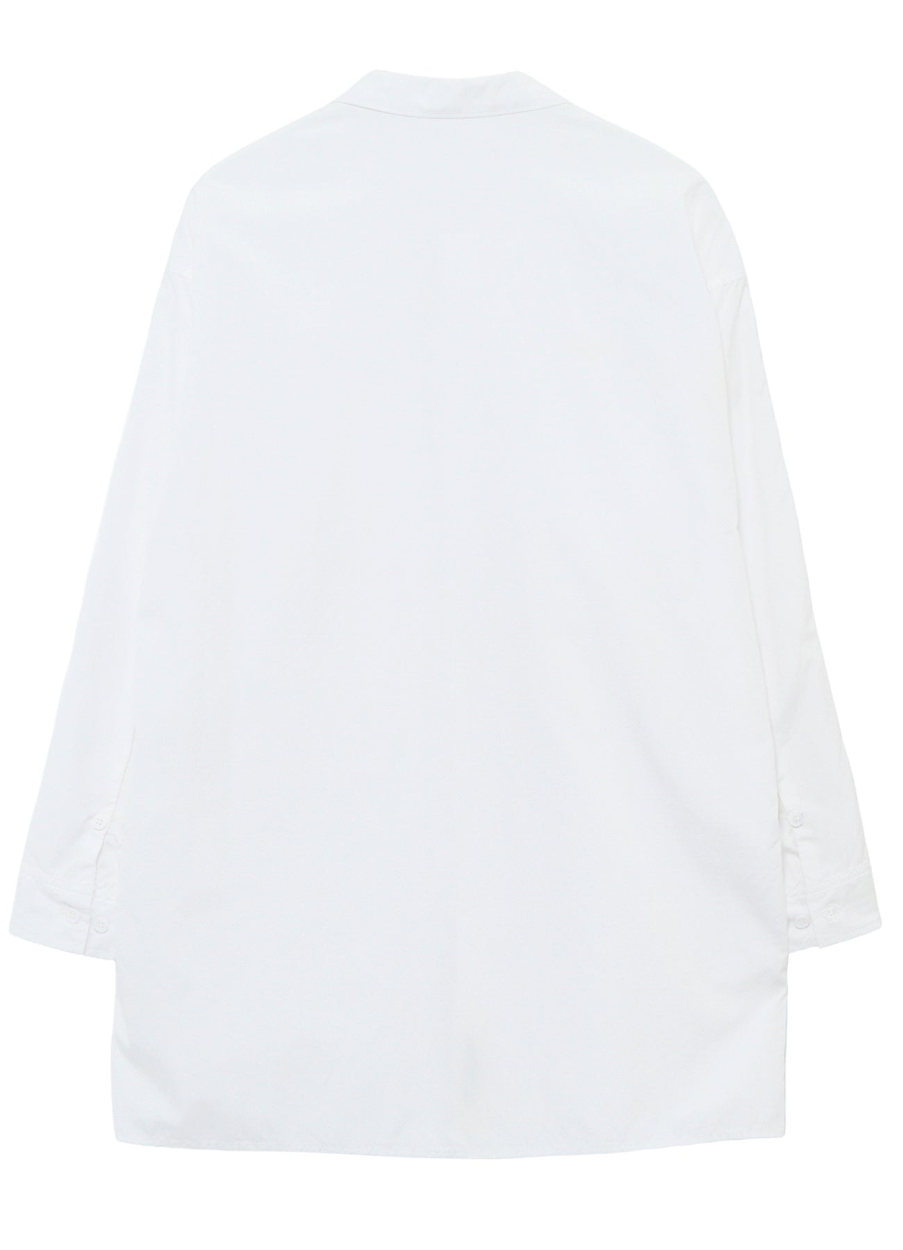 CHAIN STITCH BROAD OPEN COLLAR SHOULDER SLIT BLOUSE