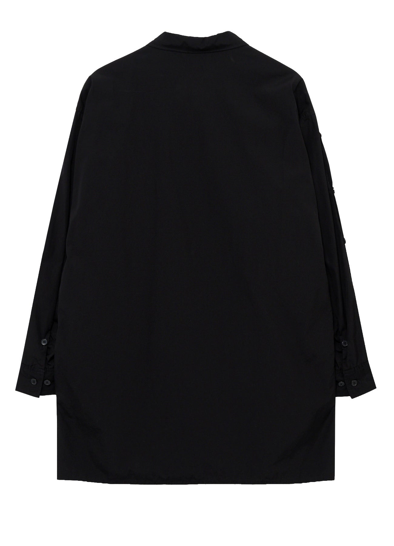 CHAIN STITCH BROAD OPEN COLLAR SHOULDER SLIT BLOUSE