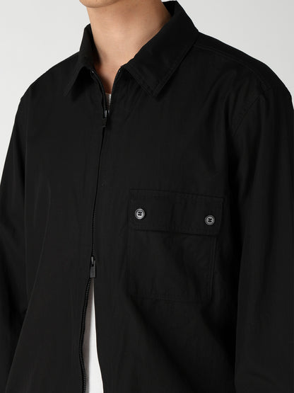 CHAIN STITCH BROAD ZIPPER OPEN BLOUSE