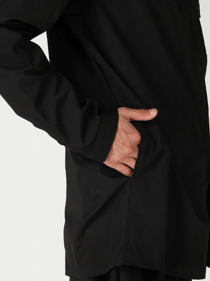 CHAIN STITCH BROAD ZIPPER OPEN BLOUSE