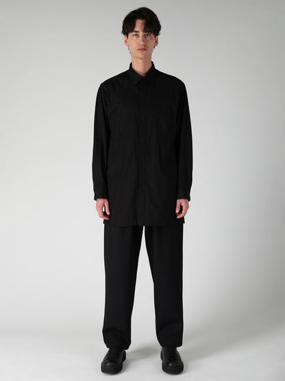 CHAIN STITCH BROAD BACK SIDE OPEN GATHER BLOUSE
