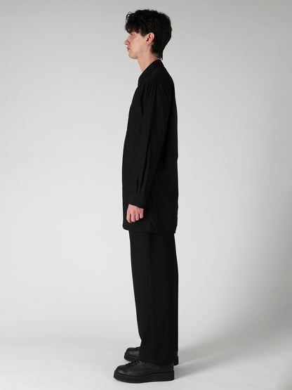 CHAIN STITCH BROAD BACK SIDE OPEN GATHER BLOUSE