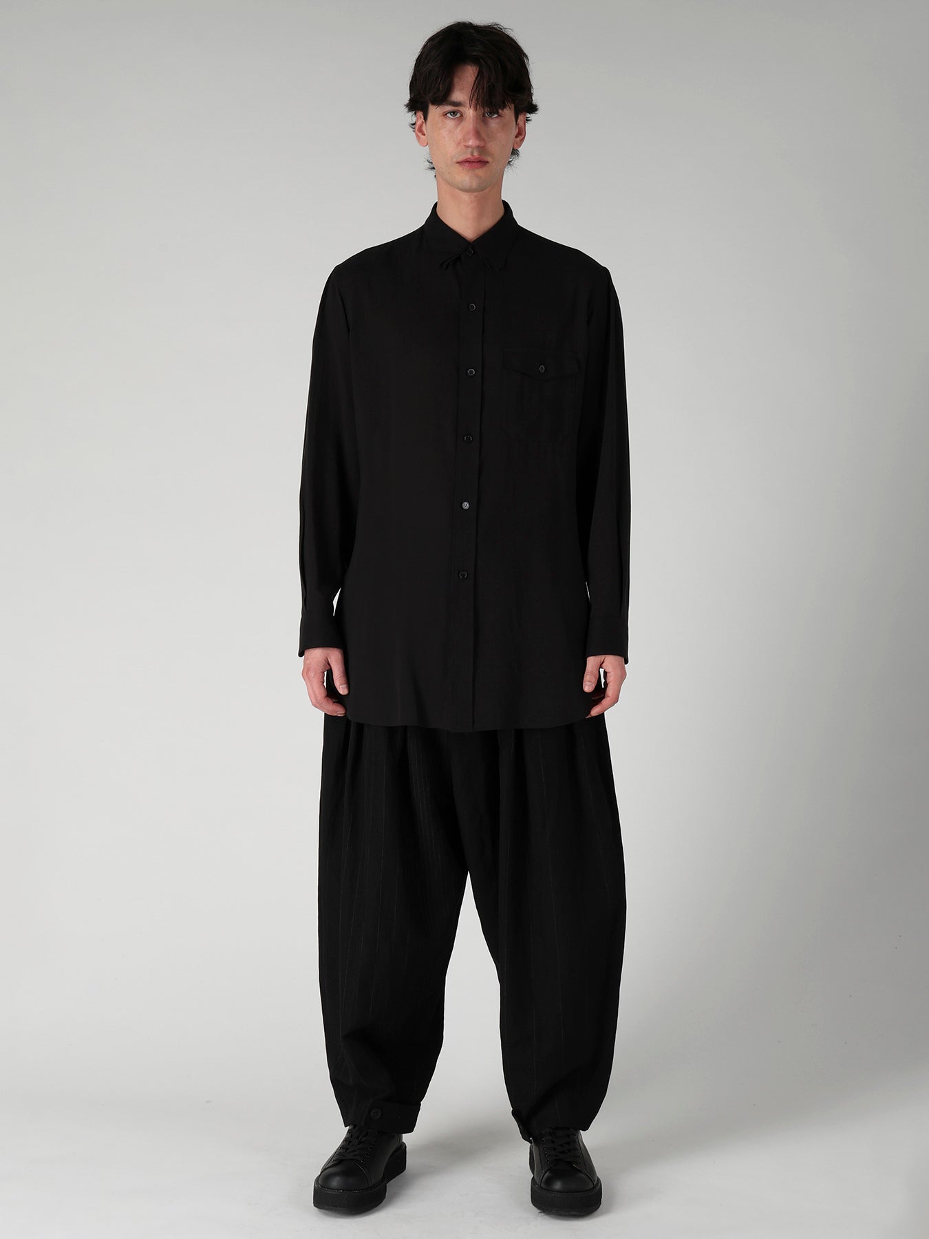 CELLULOSE LAWN TRIPLE COLLAR BLOUSE