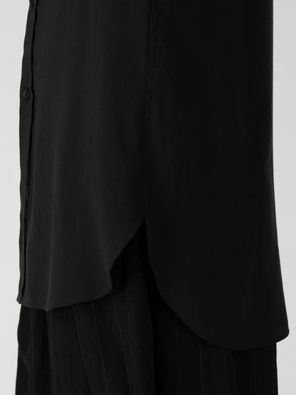 CELLULOSE LAWN TRIPLE COLLAR BLOUSE