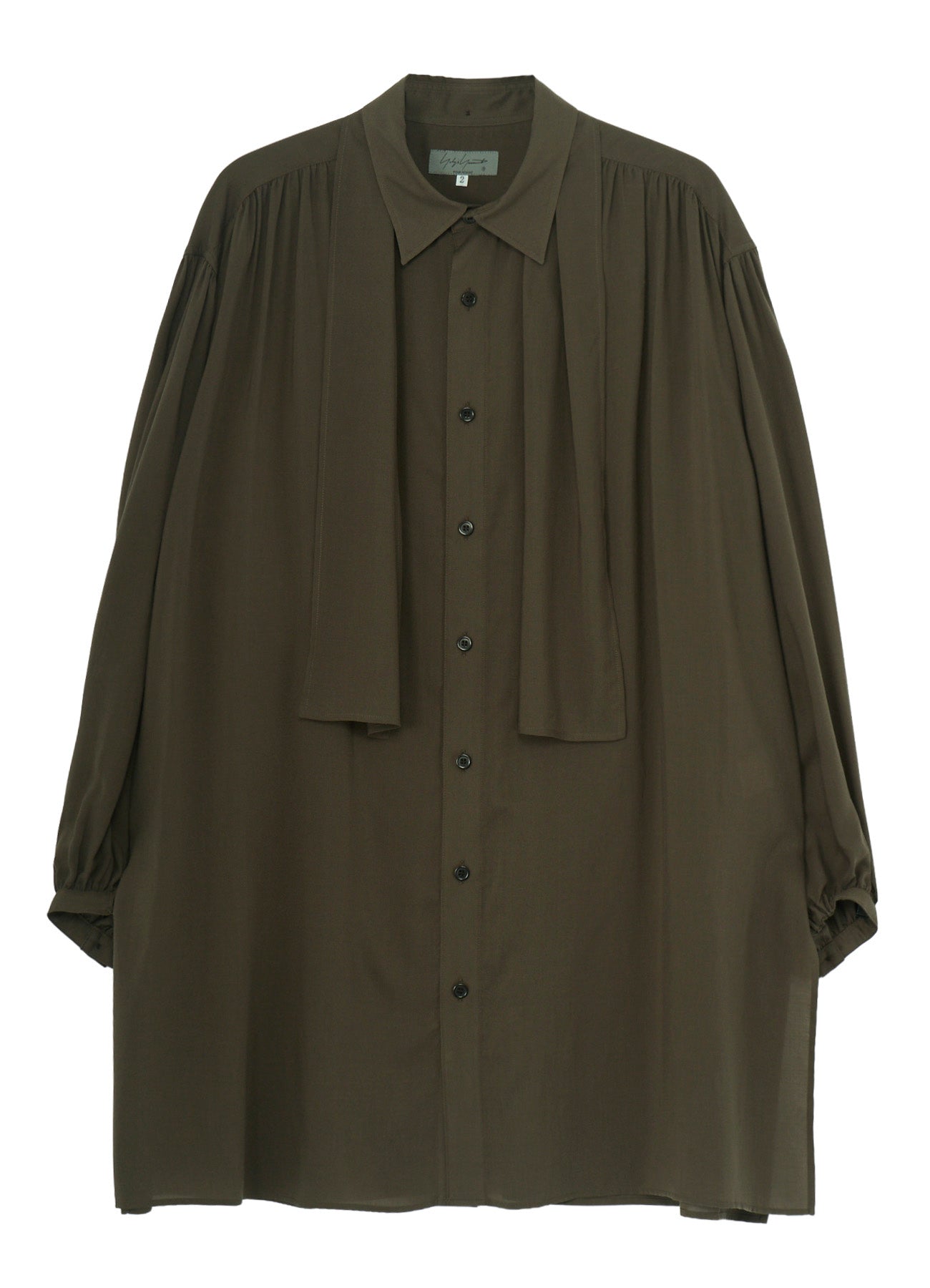 CELLULOSE LAWN SCARF GATHER BLOUSE