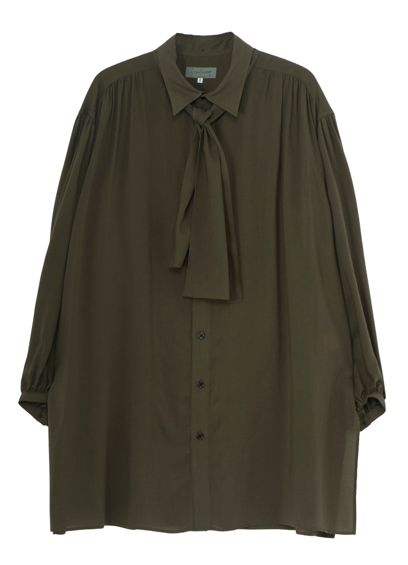 CELLULOSE LAWN SCARF GATHER BLOUSE
