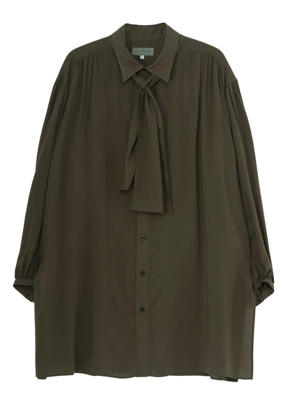 CELLULOSE LAWN SCARF GATHER BLOUSE