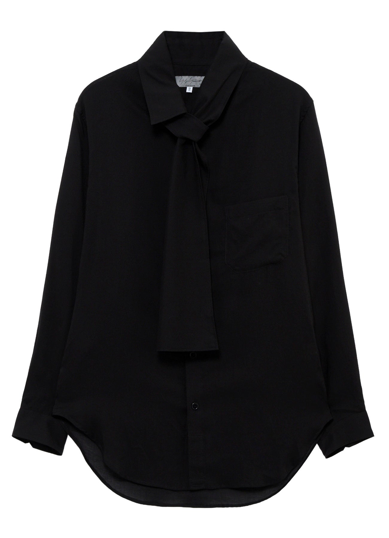 CELLULOSE LAWN SCARF COLLAR BLOUS