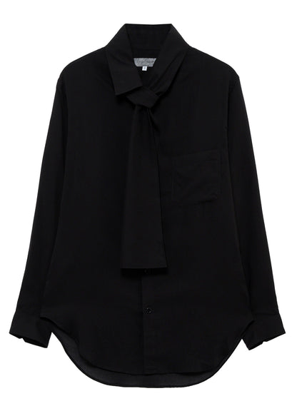 CELLULOSE LAWN SCARF COLLAR BLOUS