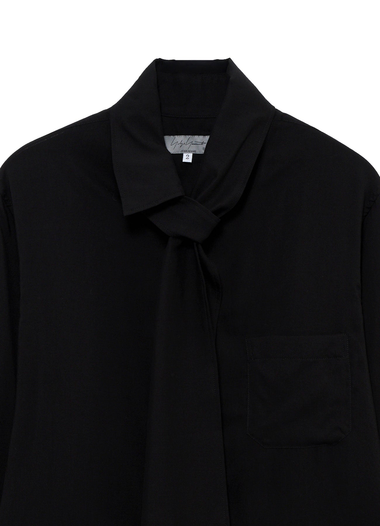 CELLULOSE LAWN SCARF COLLAR BLOUS
