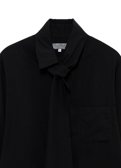 CELLULOSE LAWN SCARF COLLAR BLOUS