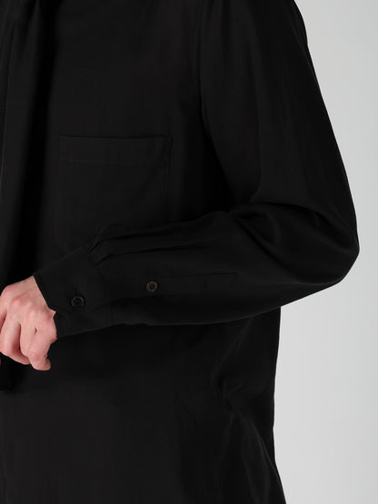 CELLULOSE LAWN SCARF COLLAR BLOUS