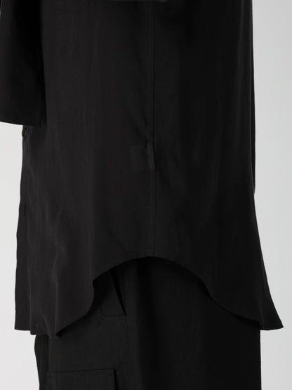 CELLULOSE LAWN SCARF COLLAR BLOUS