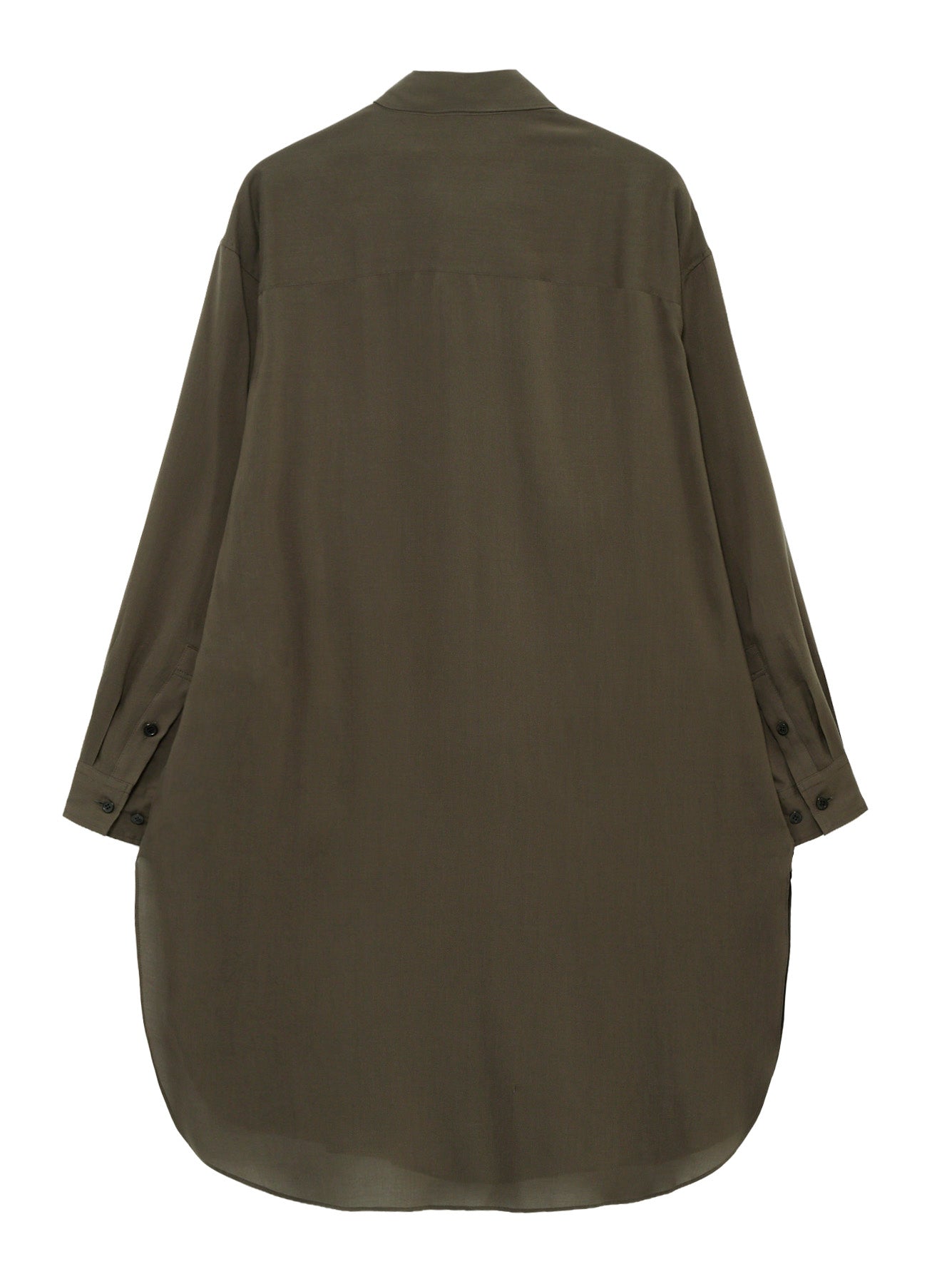 CELLULOSE LAWN COLLAR TAB LONG BLOUSE