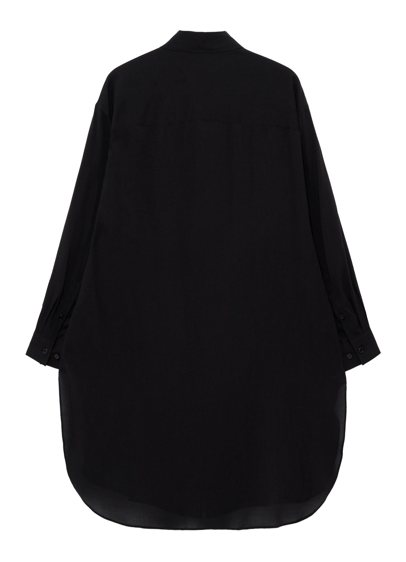 CELLULOSE LAWN COLLAR TAB LONG BLOUSE