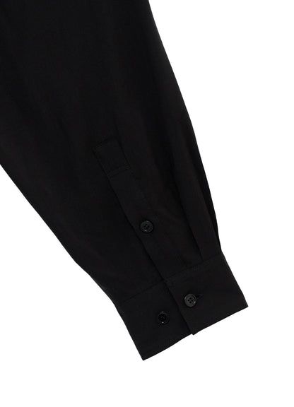 CELLULOSE LAWN COLLAR TAB LONG BLOUSE