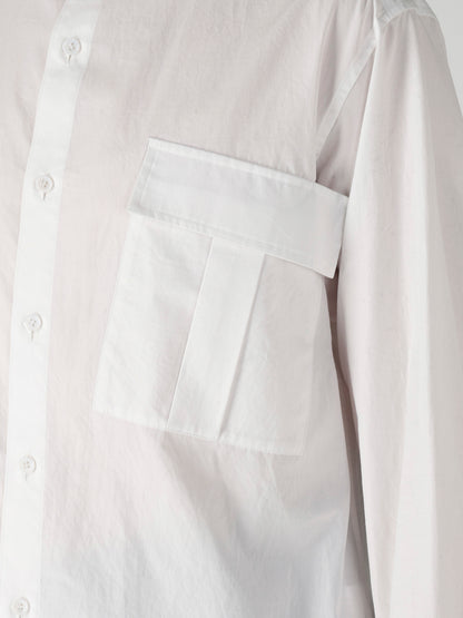 COTTON BROAD POCKET DETAIL BLOUSE