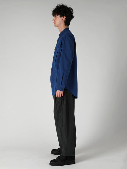 PE/NY SPLIT YARN TAFFETA POCKET DETAIL BLOUSE