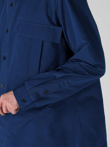 PE/NY SPLIT YARN TAFFETA POCKET DETAIL BLOUSE