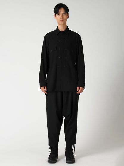 ORGANIC CALICO DOUBLE FRONT MILITARY BLOUSE