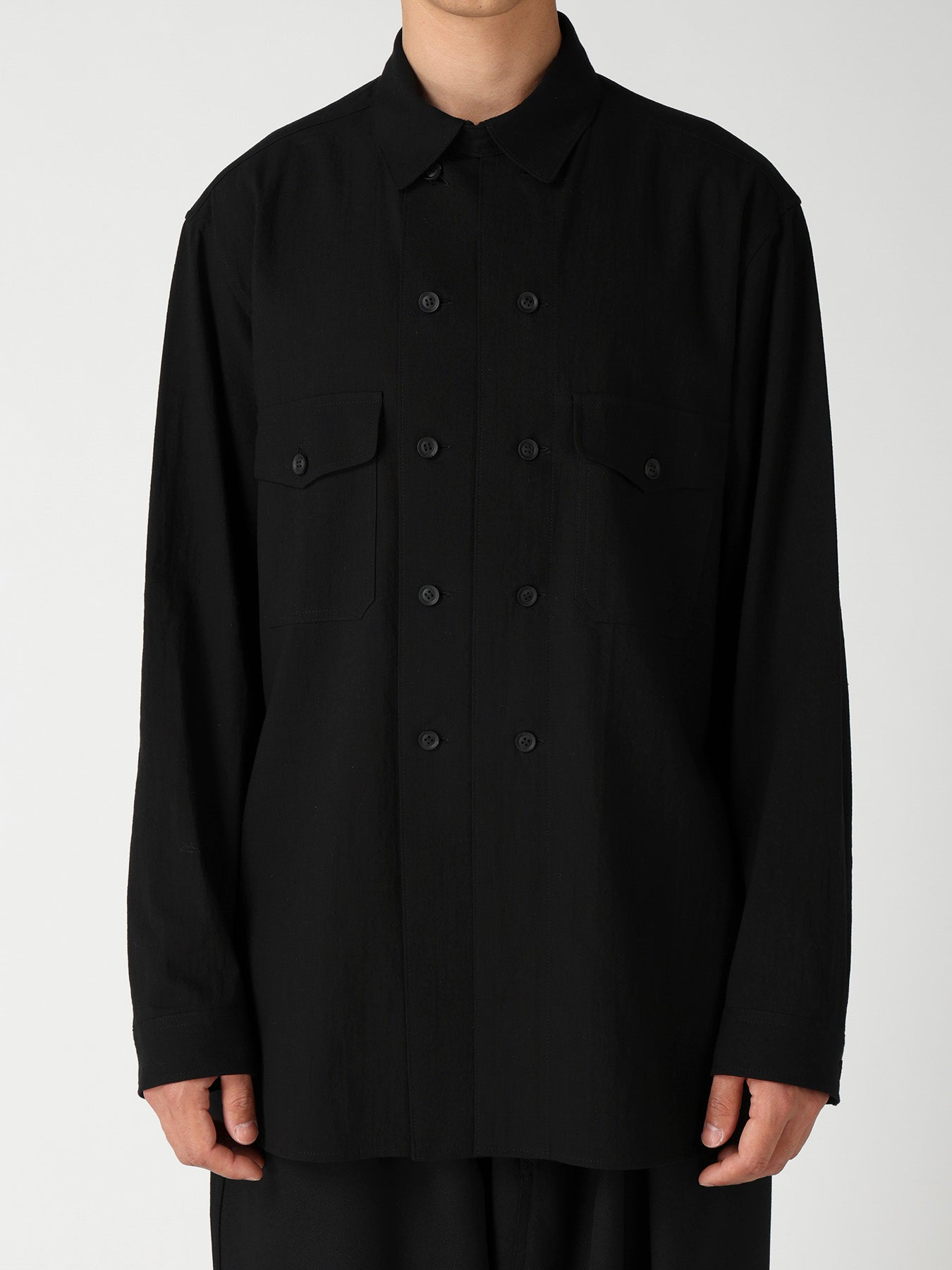 ORGANIC CALICO DOUBLE FRONT MILITARY BLOUSE