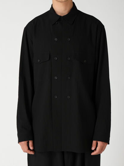 ORGANIC CALICO DOUBLE FRONT MILITARY BLOUSE