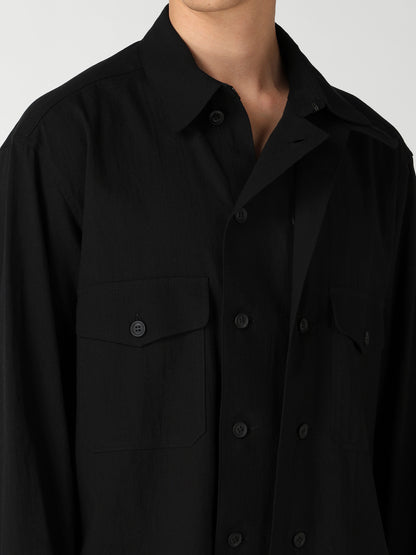 ORGANIC CALICO DOUBLE FRONT MILITARY BLOUSE