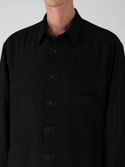 TA SLUB DE CHINE FRONT TAB SHIRT