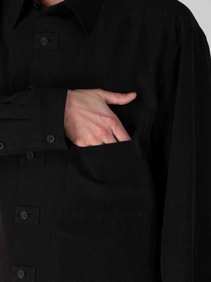 TA SLUB DE CHINE FRONT TAB SHIRT