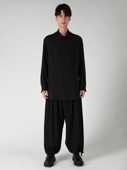 CELLULOSE LAWN CHEST PANEL POCKET BLOUSE
