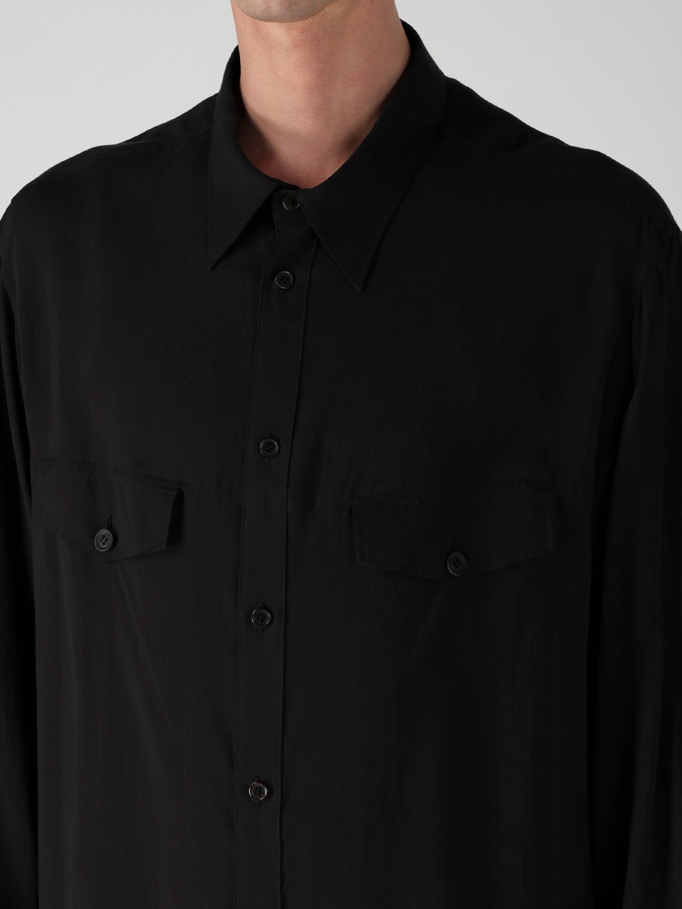 CELLULOSE LAWN CHEST PANEL POCKET BLOUSE