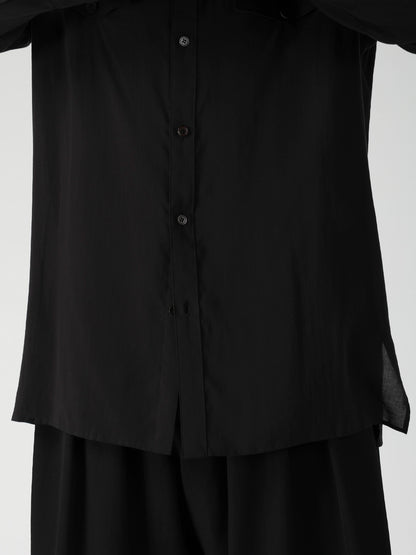 CELLULOSE LAWN CHEST PANEL POCKET BLOUSE