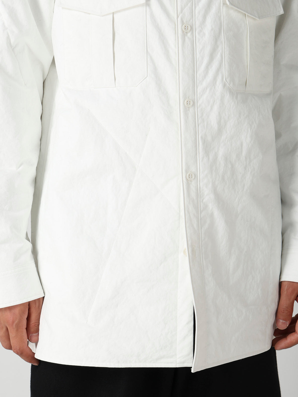 3LAYER PIECE DYED PADDED TRIPLE COLLAR BLOUSE