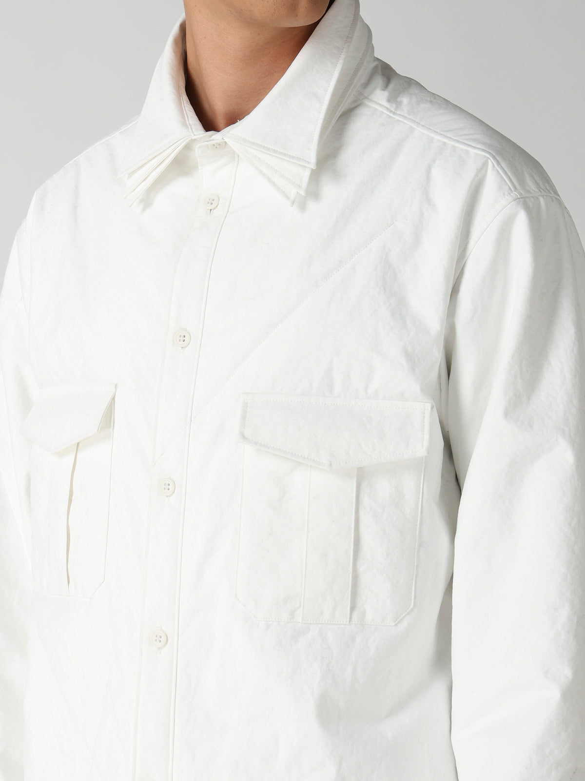 3LAYER PIECE DYED PADDED TRIPLE COLLAR BLOUSE