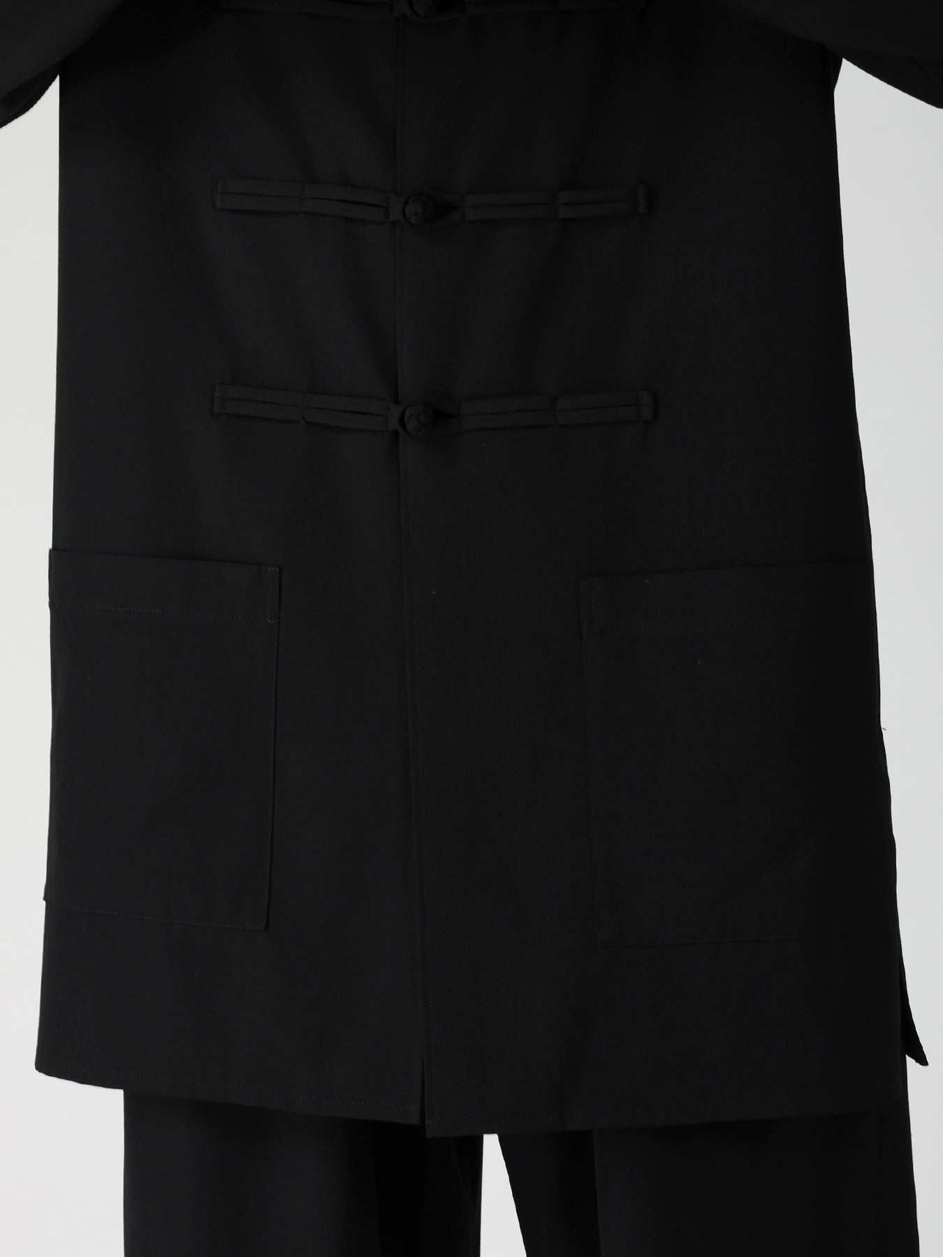 WOOL GABARDINE CHINA BUTTON BLOUSE