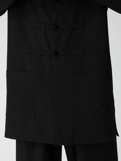 WOOL GABARDINE CHINA BUTTON BLOUSE
