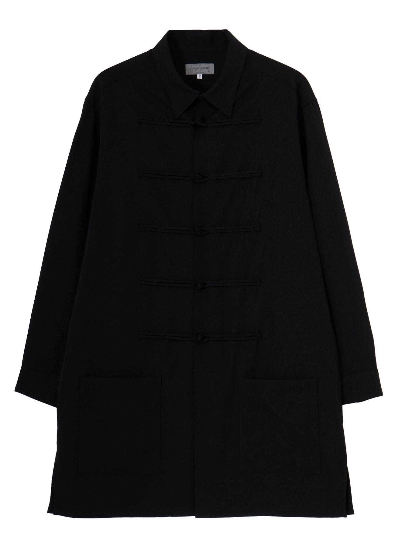 WOOL GABARDINE CHINA BUTTON BLOUSE